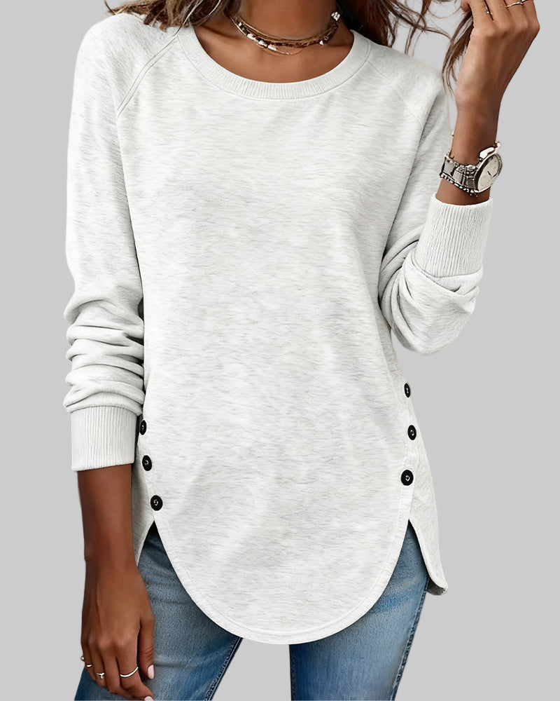 Vassia | Irregular Sweatshirt with Raglan Sleeves