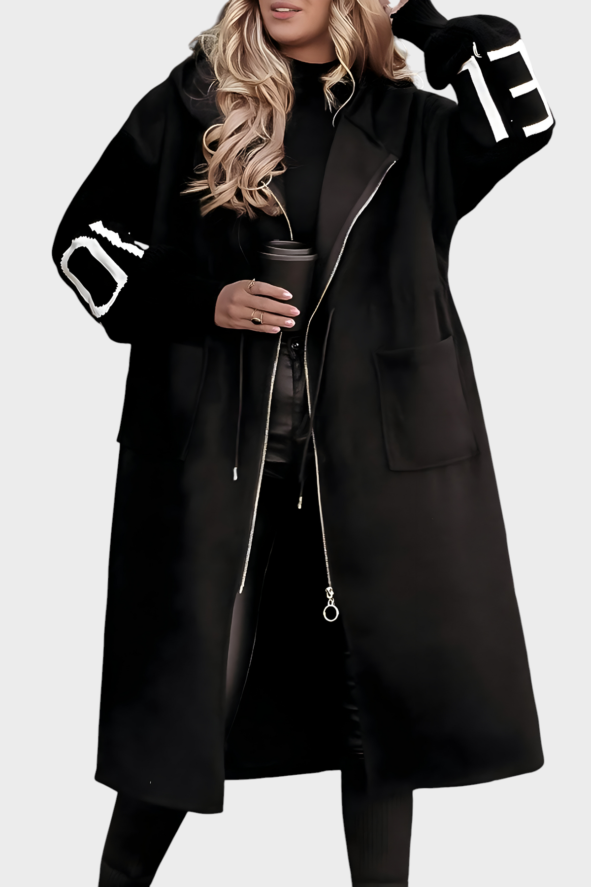 Peggy | Women's Jacket with Knitted Sleeves and Hood