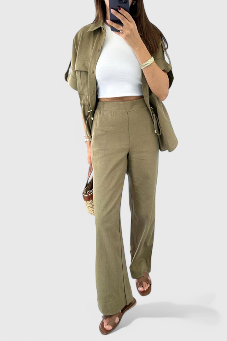 Lani Loose Two-Piece Set with Shirt and Pants