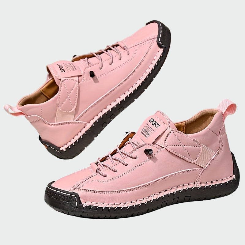 Orthopedic leather ankle boots