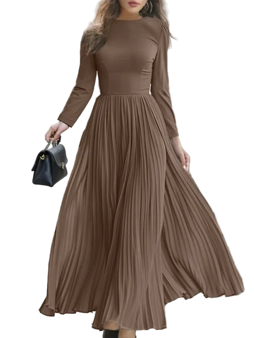 Marvee | Long Sleeve  Pleated Maxi Dress