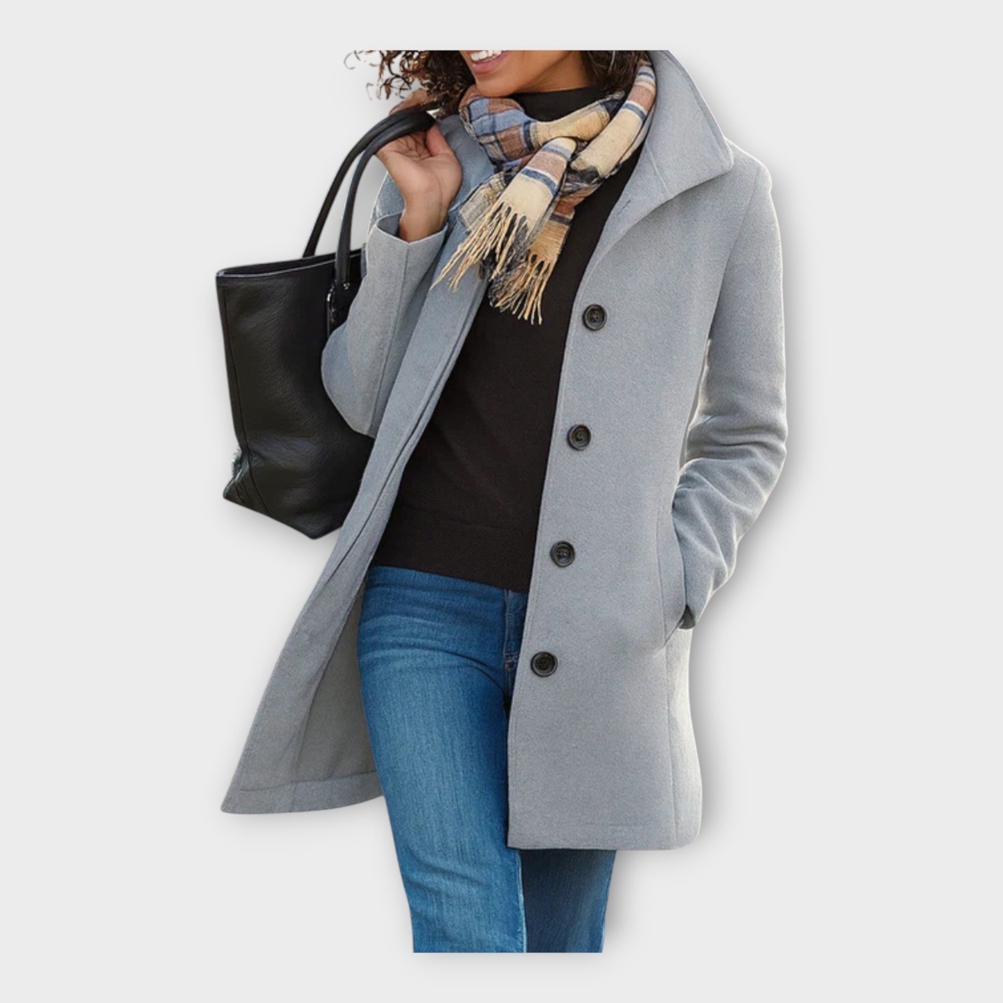 Elegant Wool Coat with Buttons