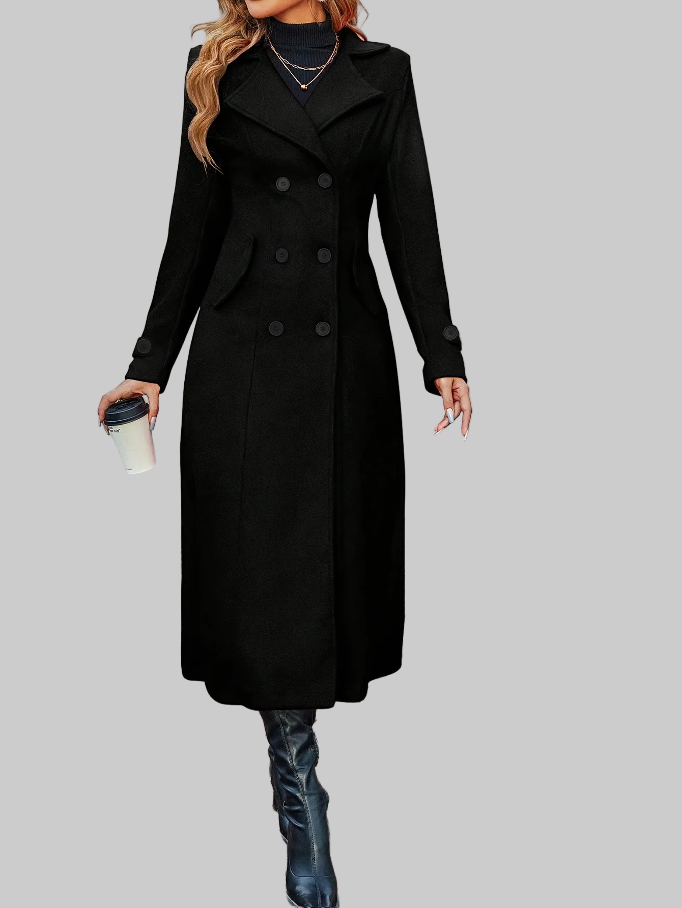 Mila double-breasted wool coat