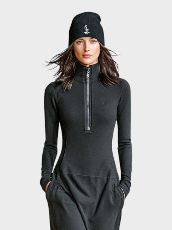 Madea | Women's Maxi Viscose Sports Dress with Half High Collar and Zipper MDA3197G9Y