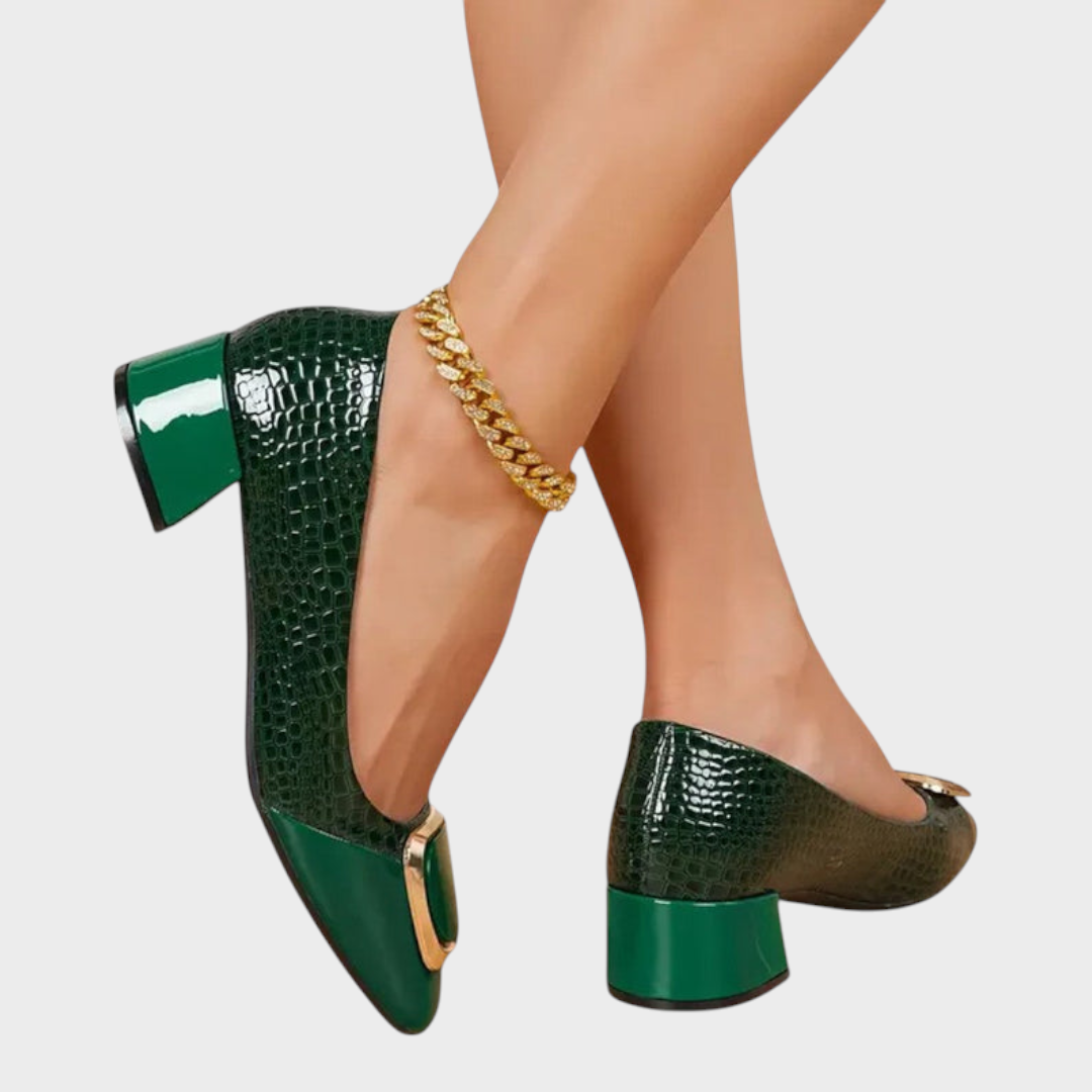 Virginia | CROCO BLOCK HEELS