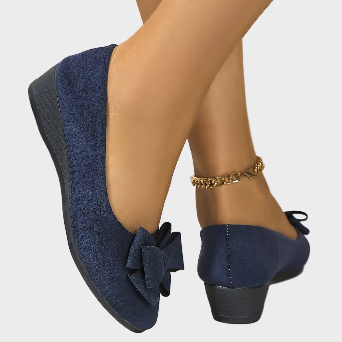 Fransiska -Breathable Non-Slip Loafers with Bow Tie