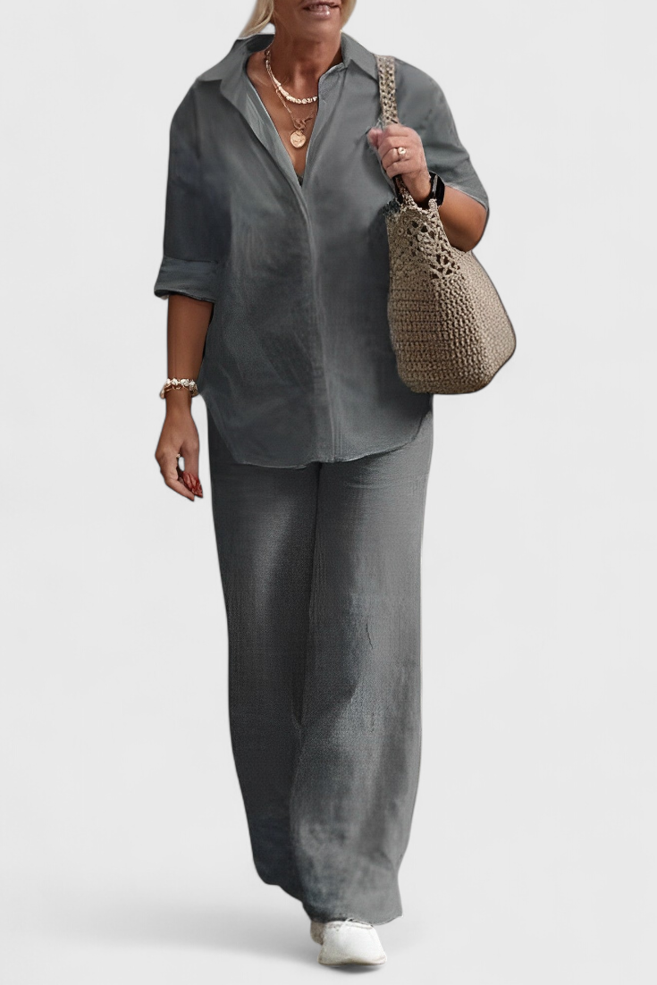 Skye Two-Piece Cotton and Linen Set