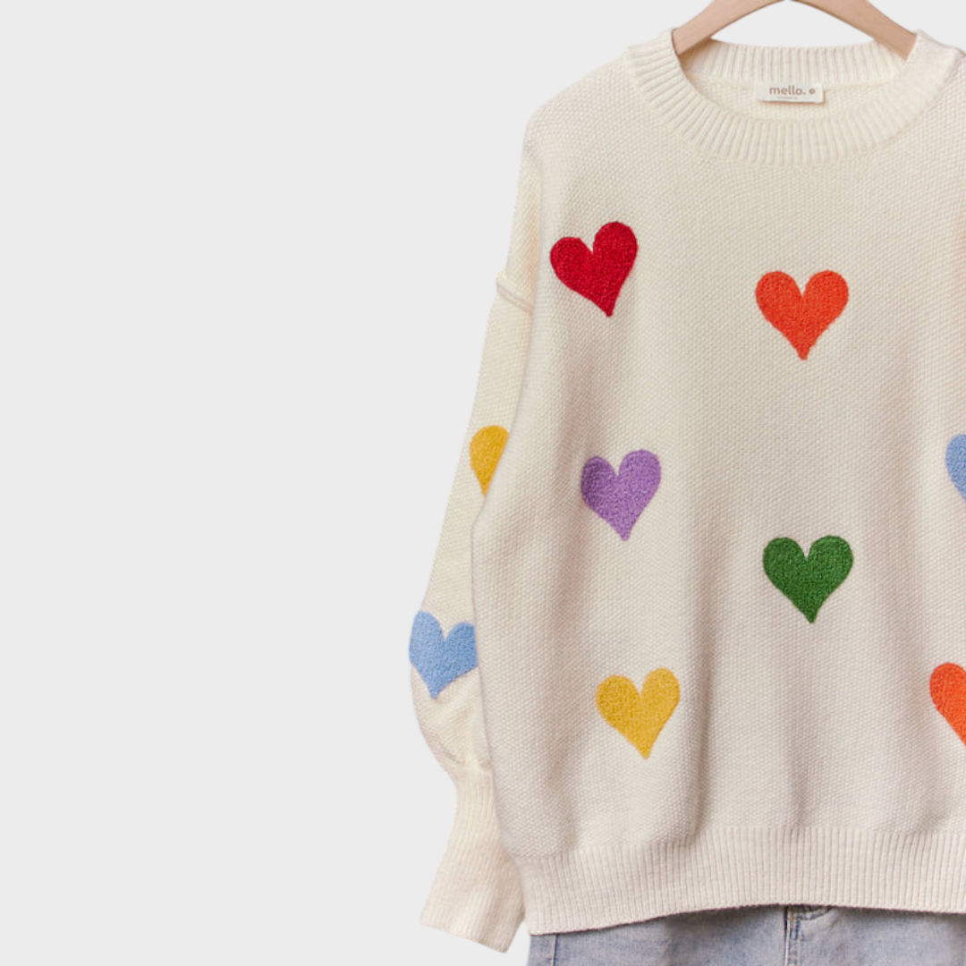 Erza | Happy Hearts Knitted Sweater
