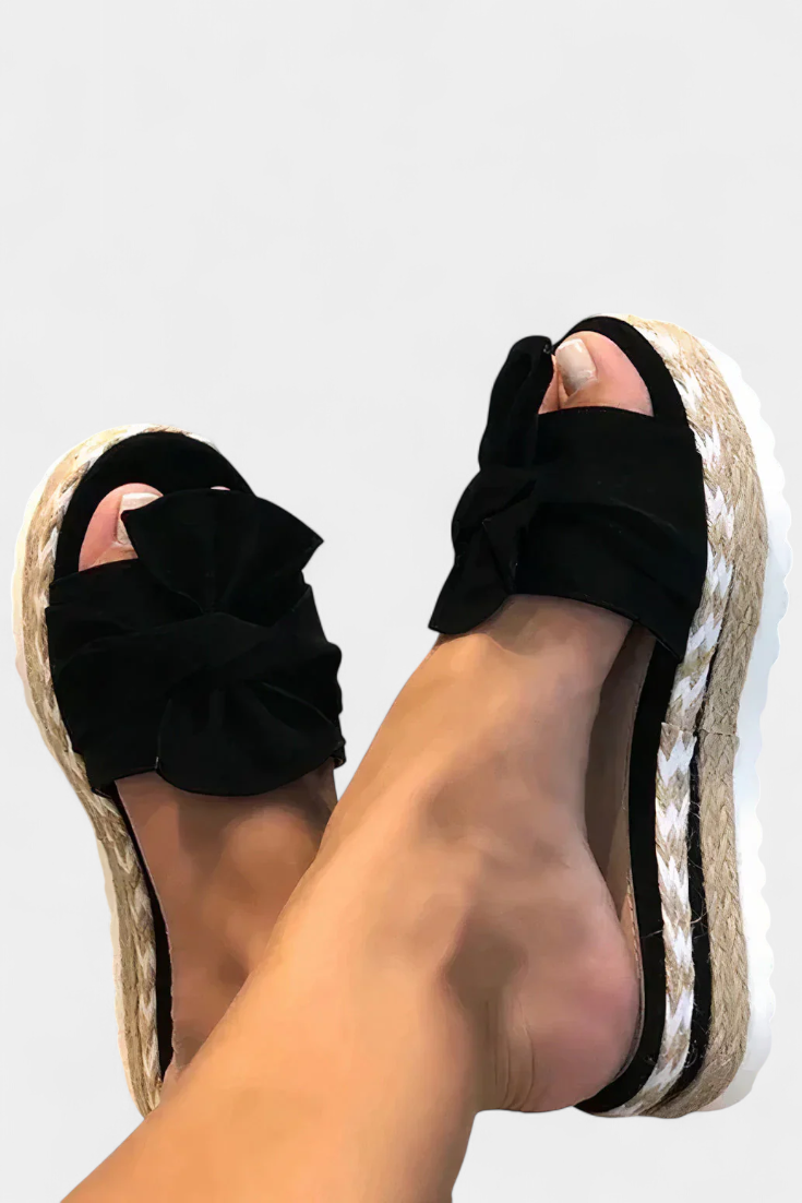 Cveta Platform Sandals with Bow