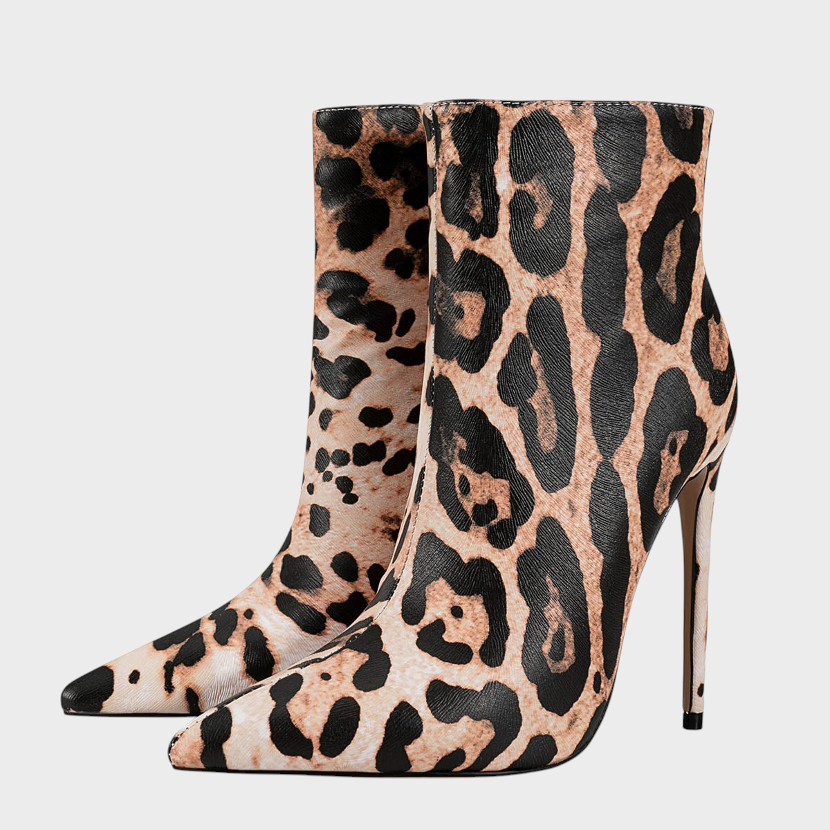Leila | Leopard Print High Heel Ankle Boots