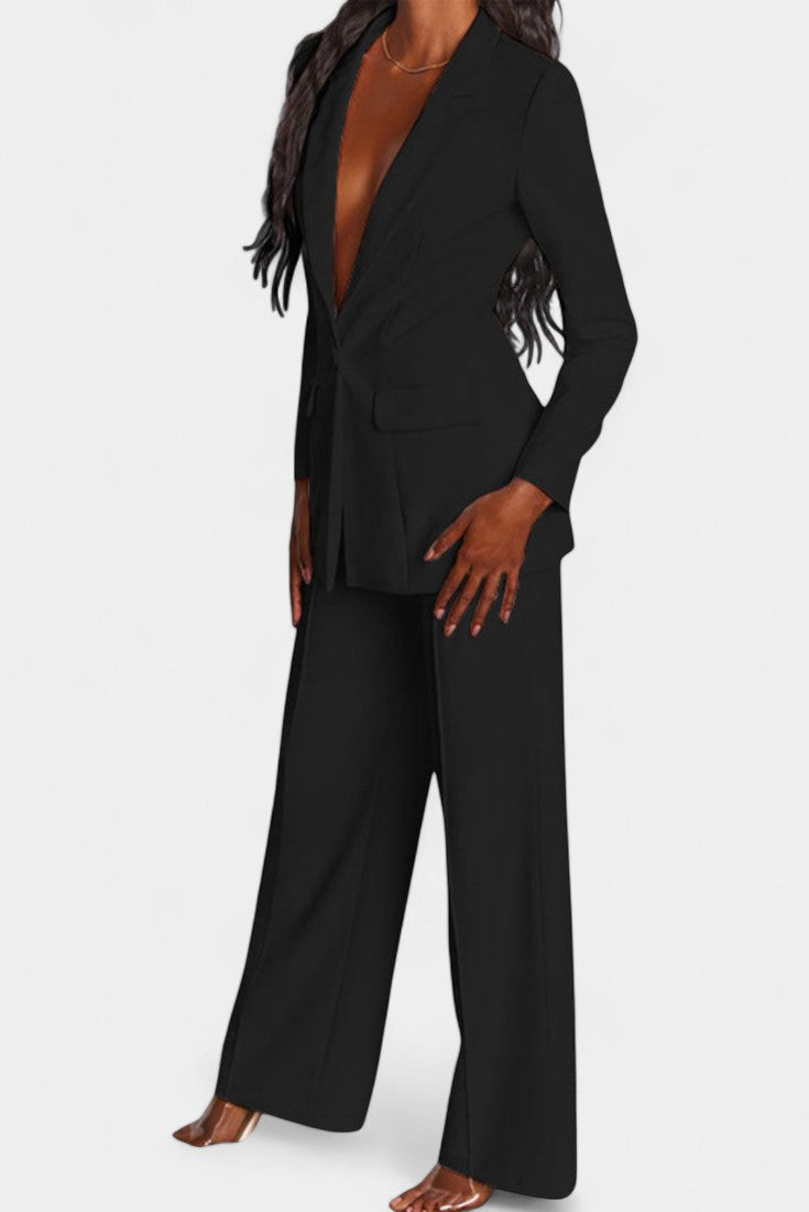 Marnie Tailored Jacket and Wide Leg Pants Set