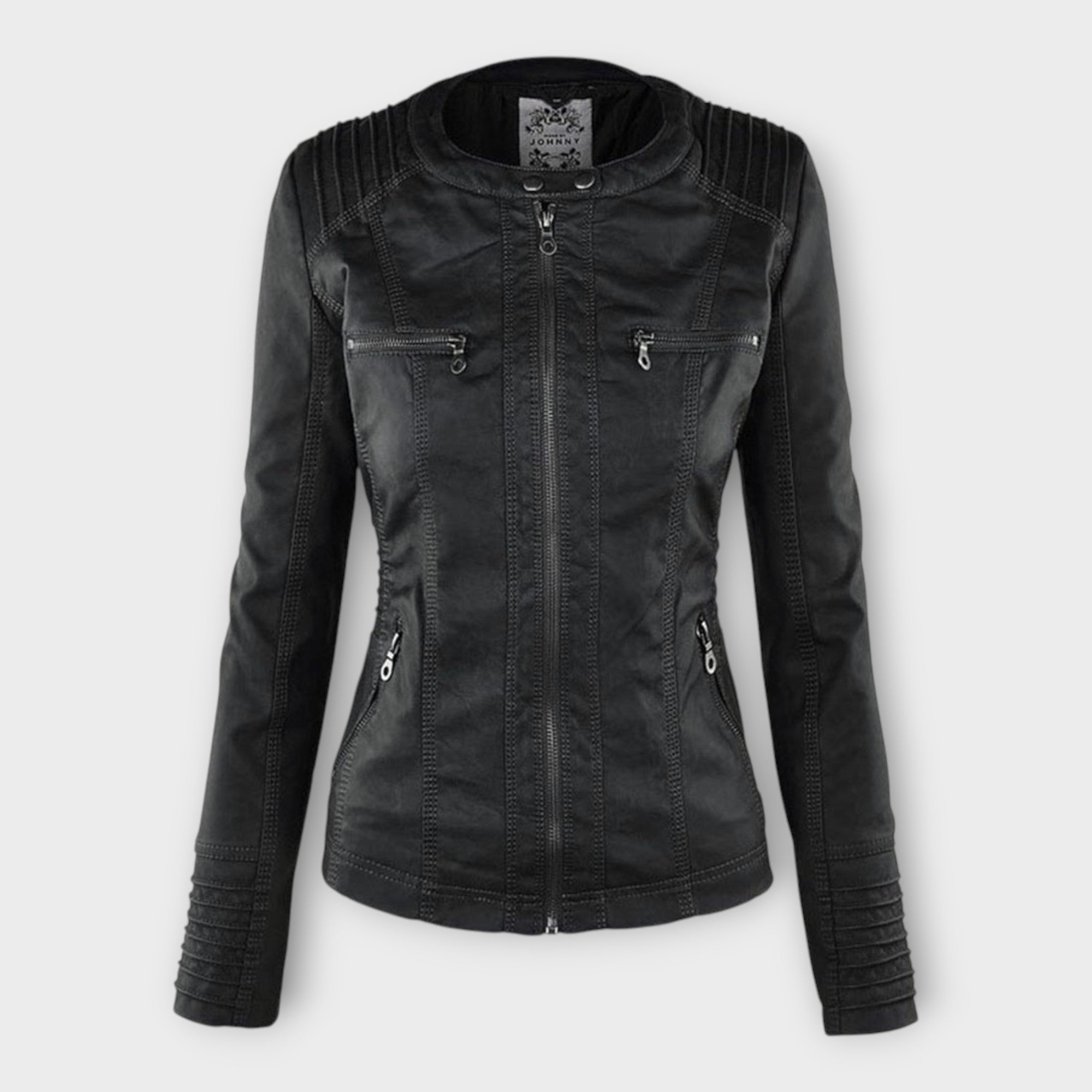 Modern Leather Jacket with Hood and Timeless Line
