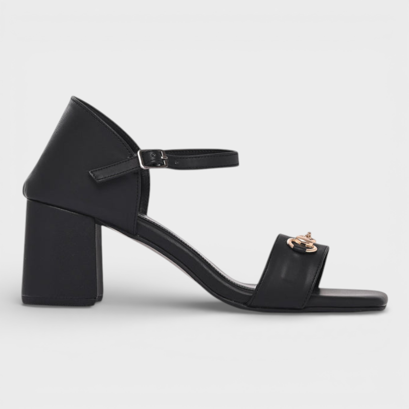 April | Black Heels with Buckle