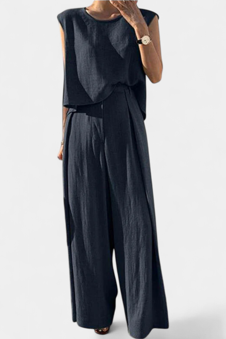 Lauren Two-Piece Set with Wide Leg Pants