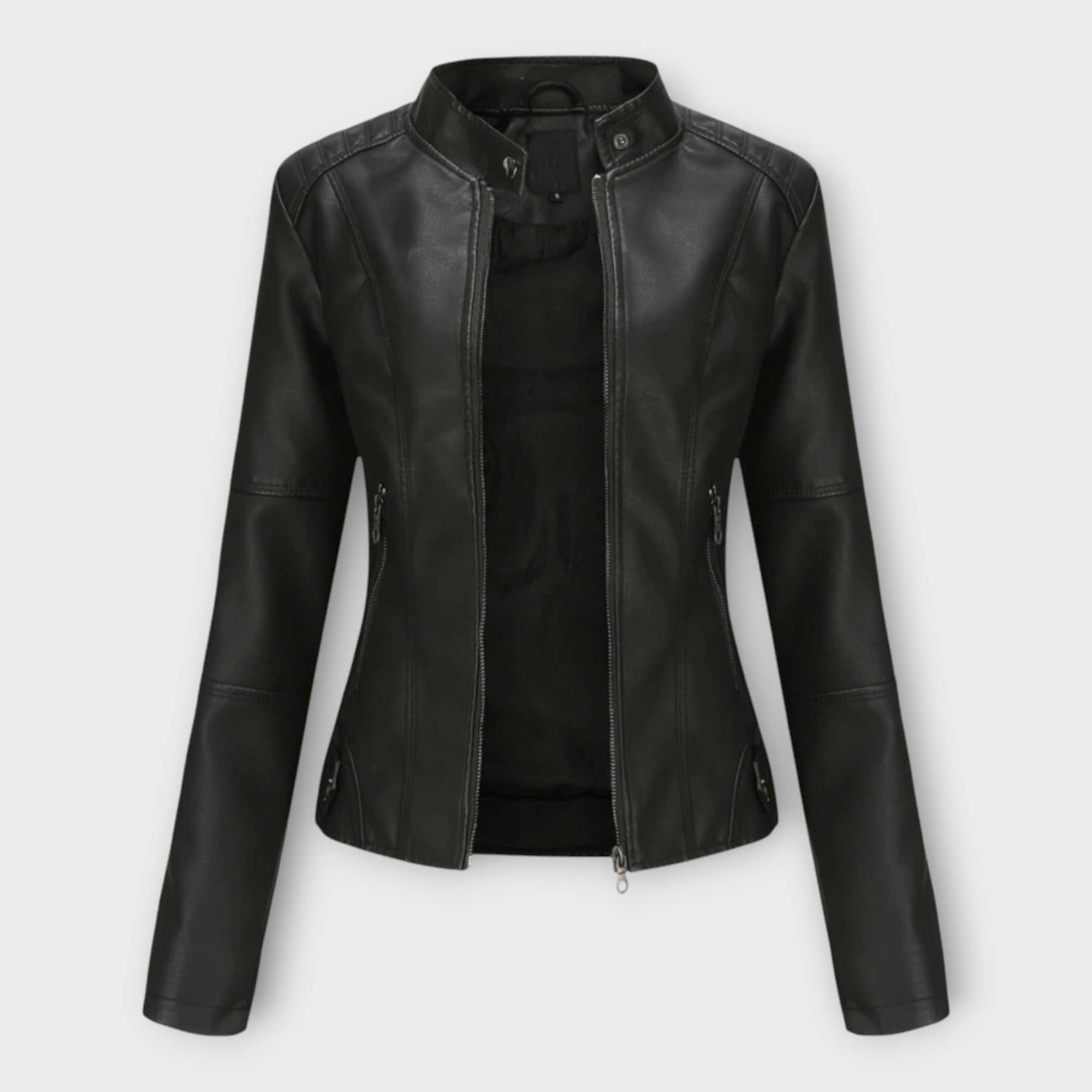 Elegant Leather Jacket with Modern Line and Timeless Aesthetics