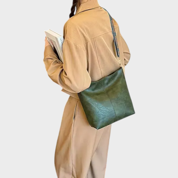 Demetra | Green lightweight PU leather bag for women