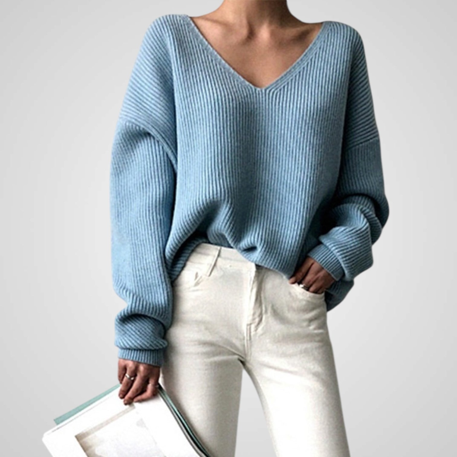 Marie | Women's Comfortable V-Neck Sweaterline