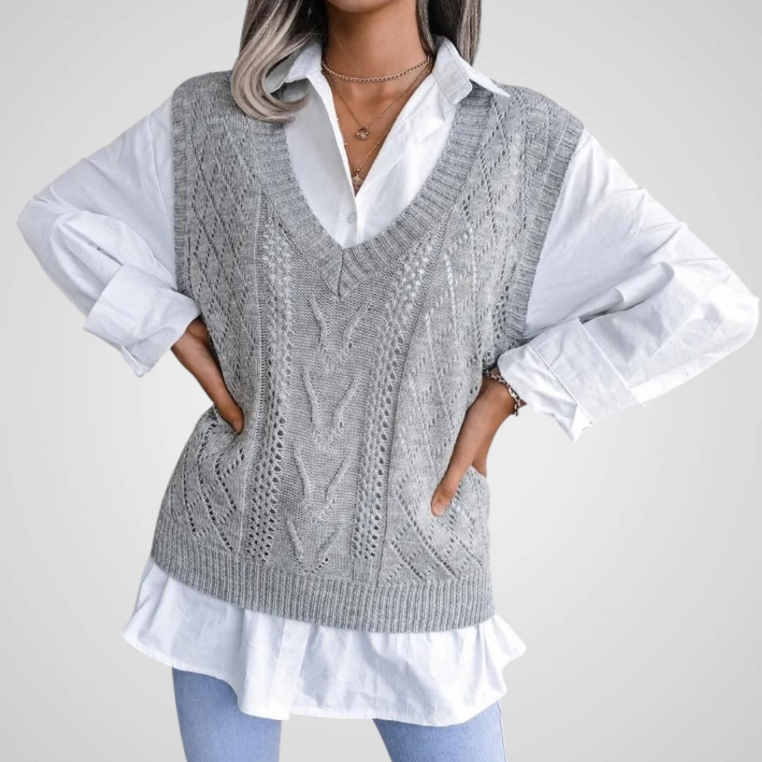 Rudi | Women's Knitted Vest with V-neck