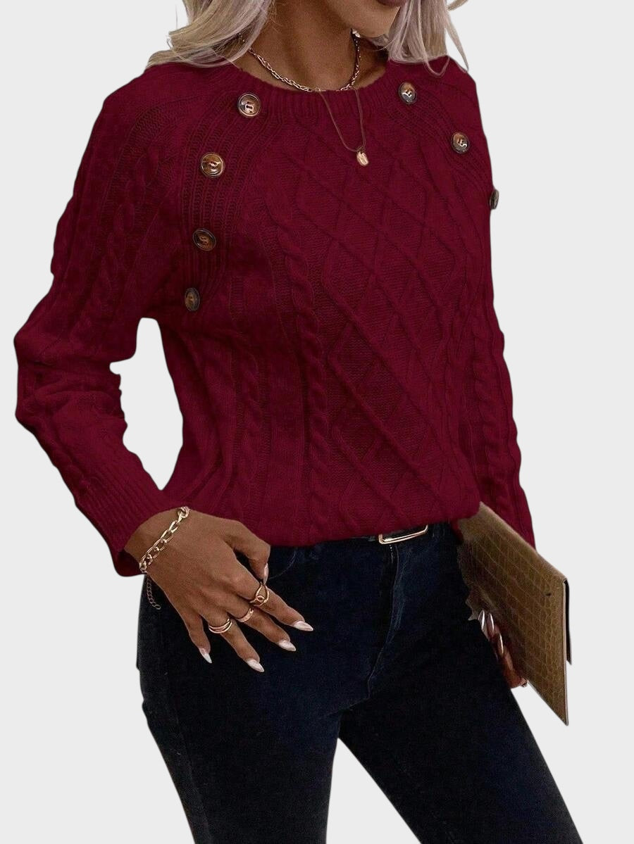 Clara – Knitted Sweater with Buttons