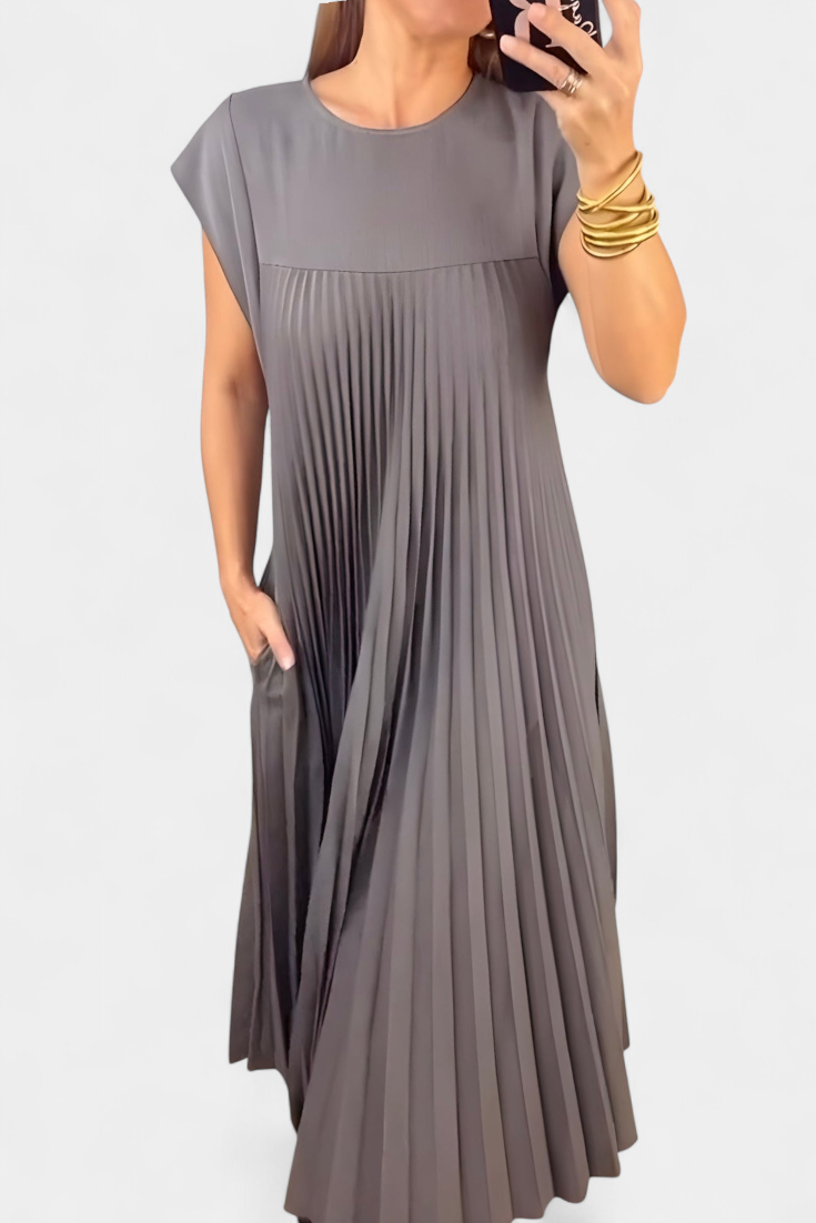 Manuela Sleeveless Pleated High Waist Dress