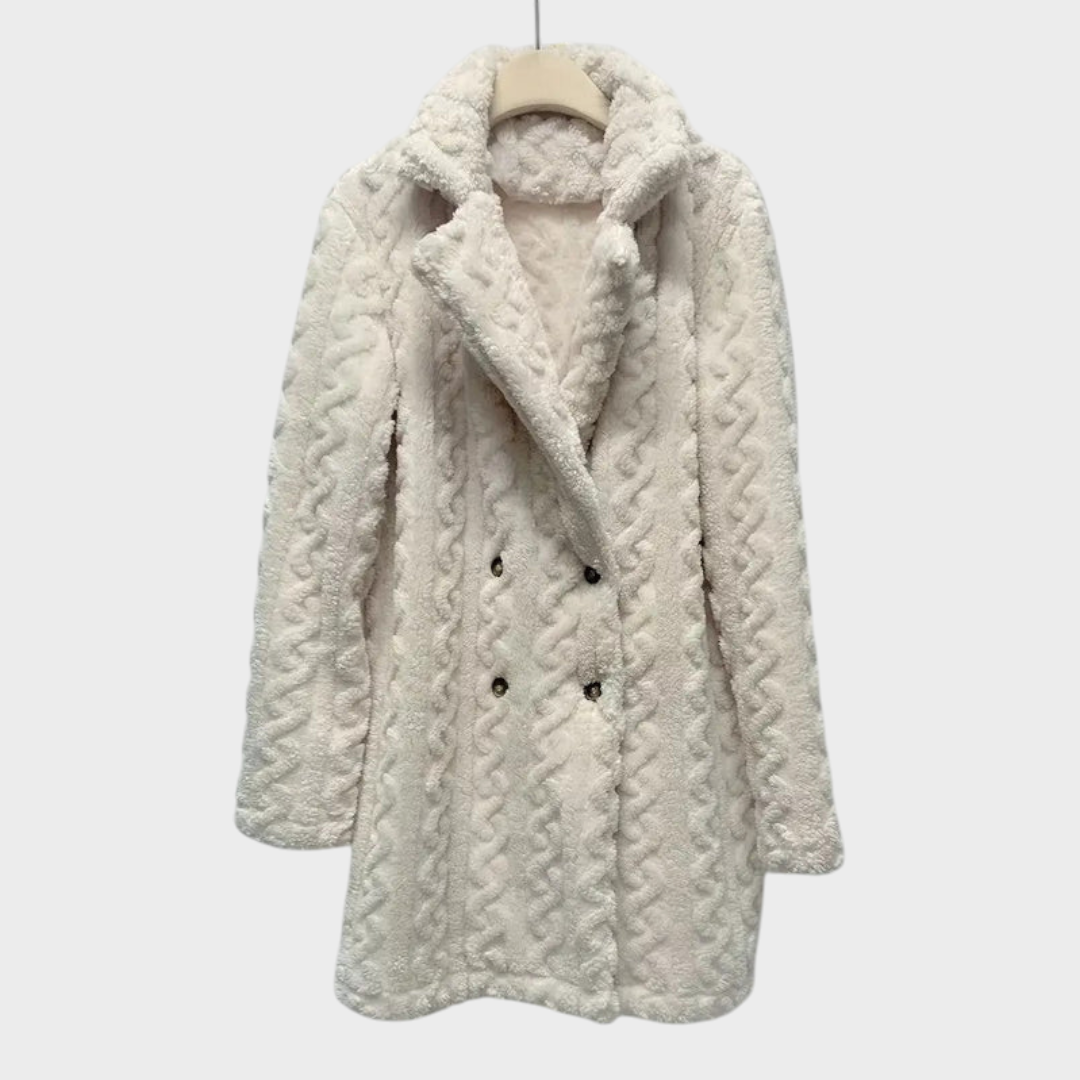 Nimfia | Double-Breasted Wool Blend Mid-Length Coat