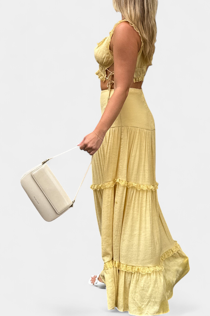 Ilys Romantic Set with Lace Top and Long Voluminous Skirt