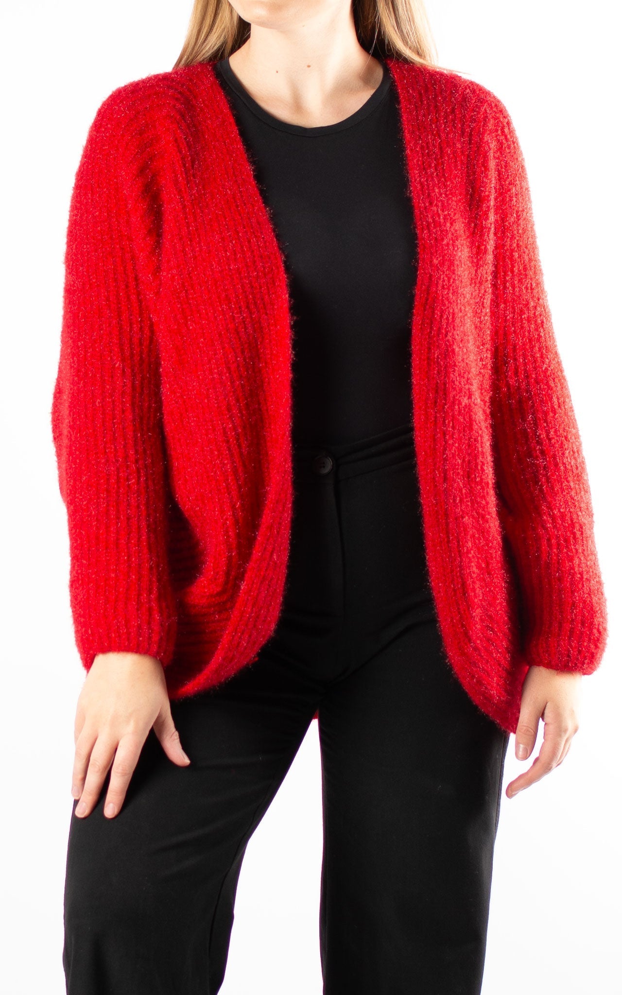 Vanilla | Open Knit Cardigan | Red