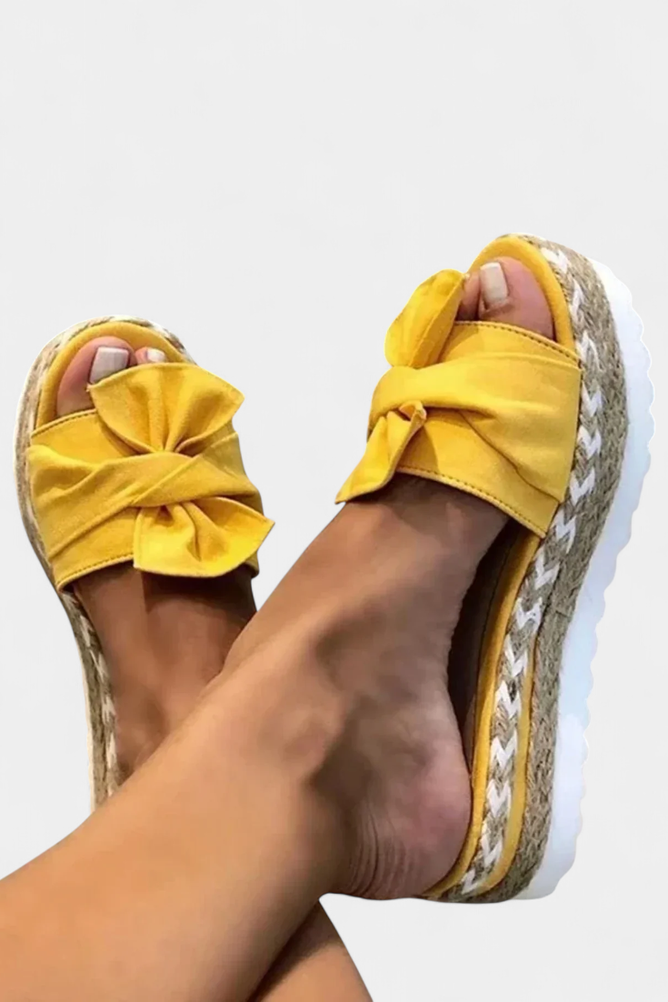 Cveta Platform Sandals with Bow