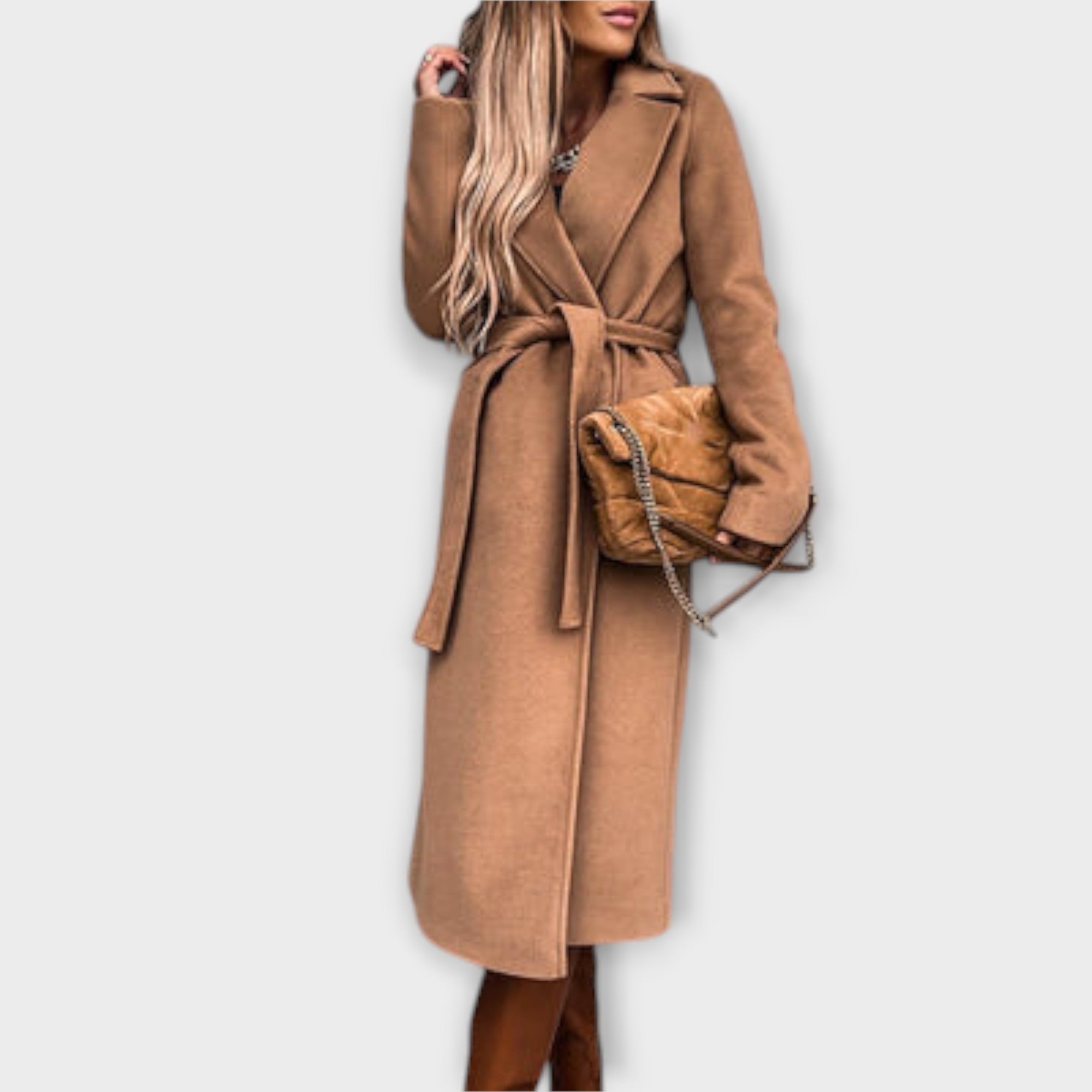 Elara - Elegant long coat with belt