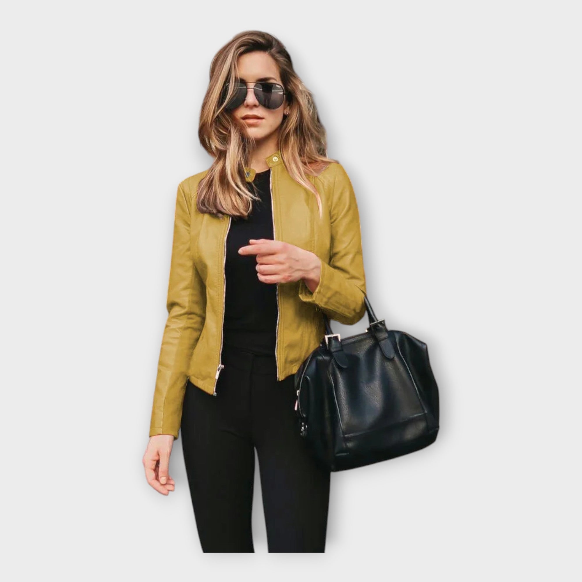 Leather Jacket with a Modern Line