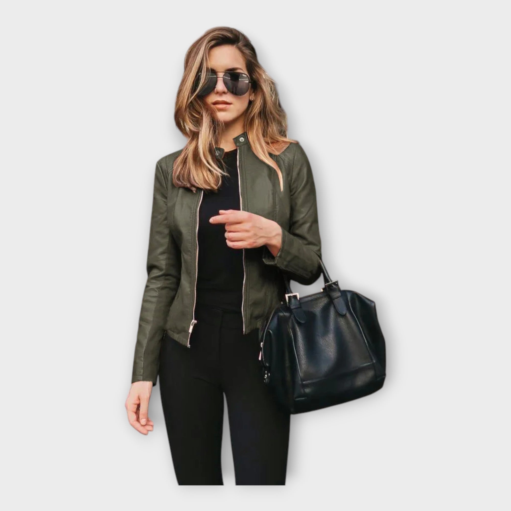 Leather Jacket with a Modern Line