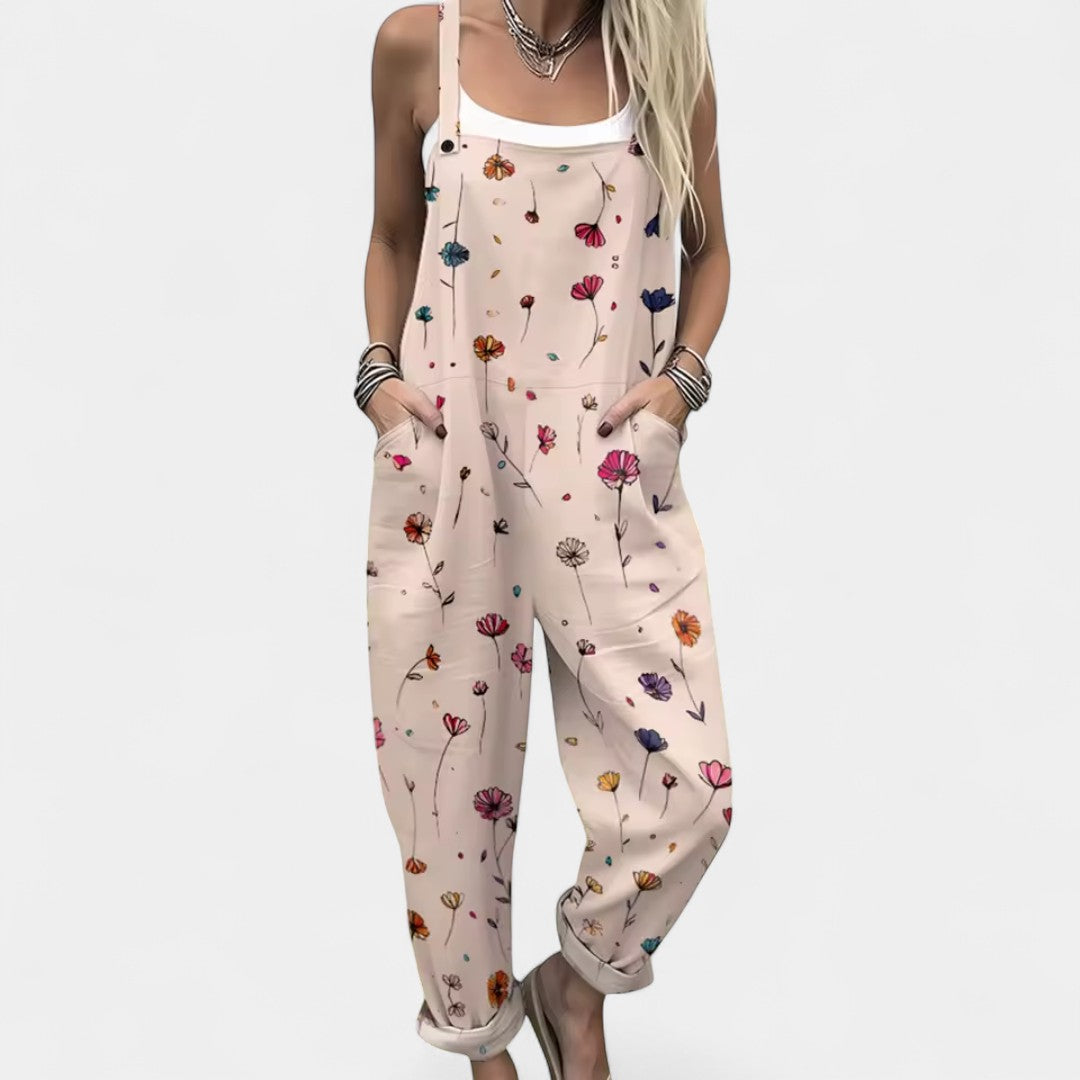 Dionysoula - Airy jumpsuit with colorful floral design