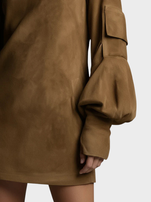 Amethyst | Loose Fit Suede Mini Dress