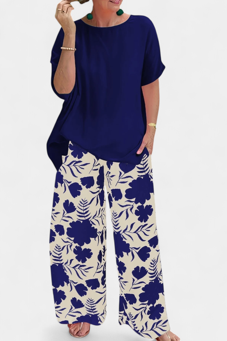 Aivy Floral Two-Piece Set with a Relaxed Feel