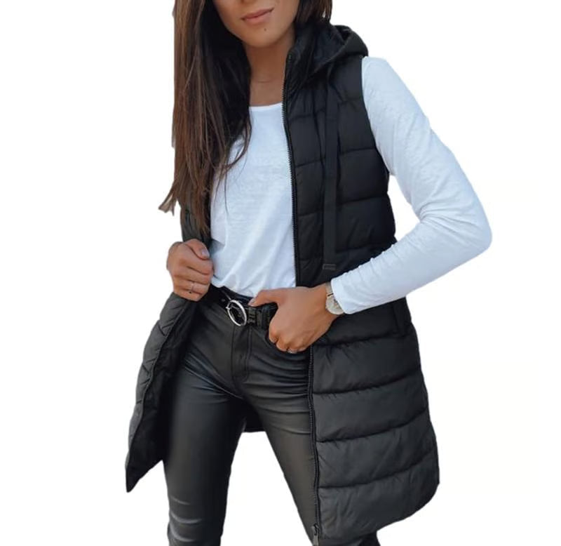 Women's Long Sleeveless Jacket