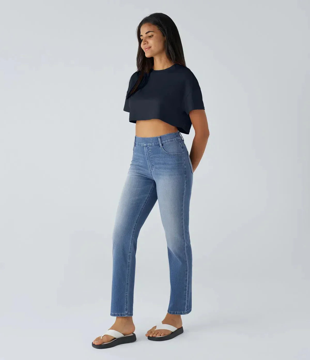 Elastic and Comfortable High Waisted Pants