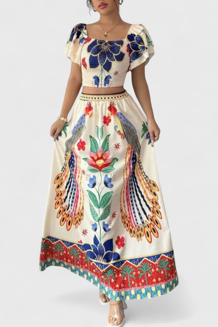 Itzel Bohemian Set with Ethnic Print