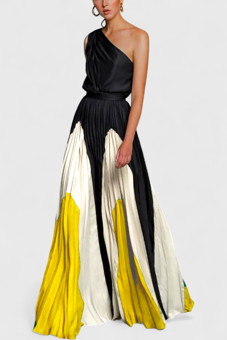 Antía Off-Shoulder Maxi Dress with Elegant Print