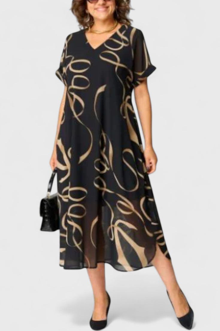 Jillian Black Caftan Dress