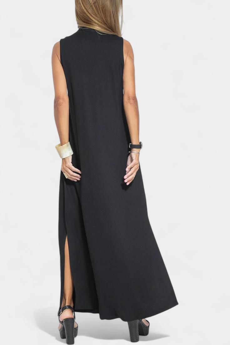 Felisa Elegant Solid Color Maxi Sleeveless Dress
