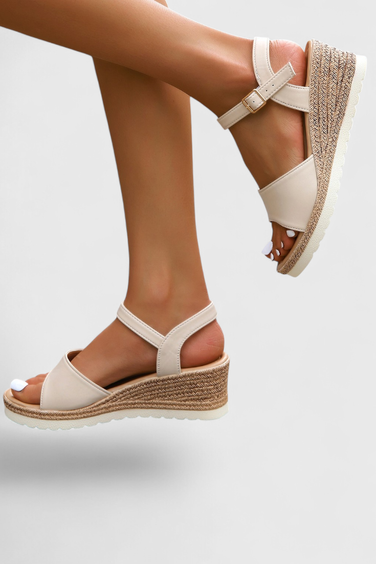 Neus Platform Sandals with Braided Sole and Open Toe