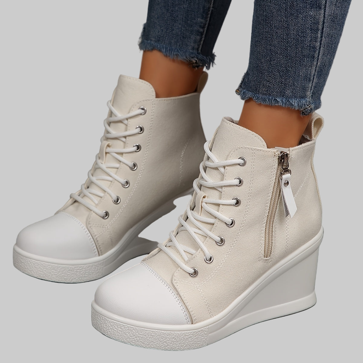 Mideia | Uptown Canvas Wedge Sneakers
