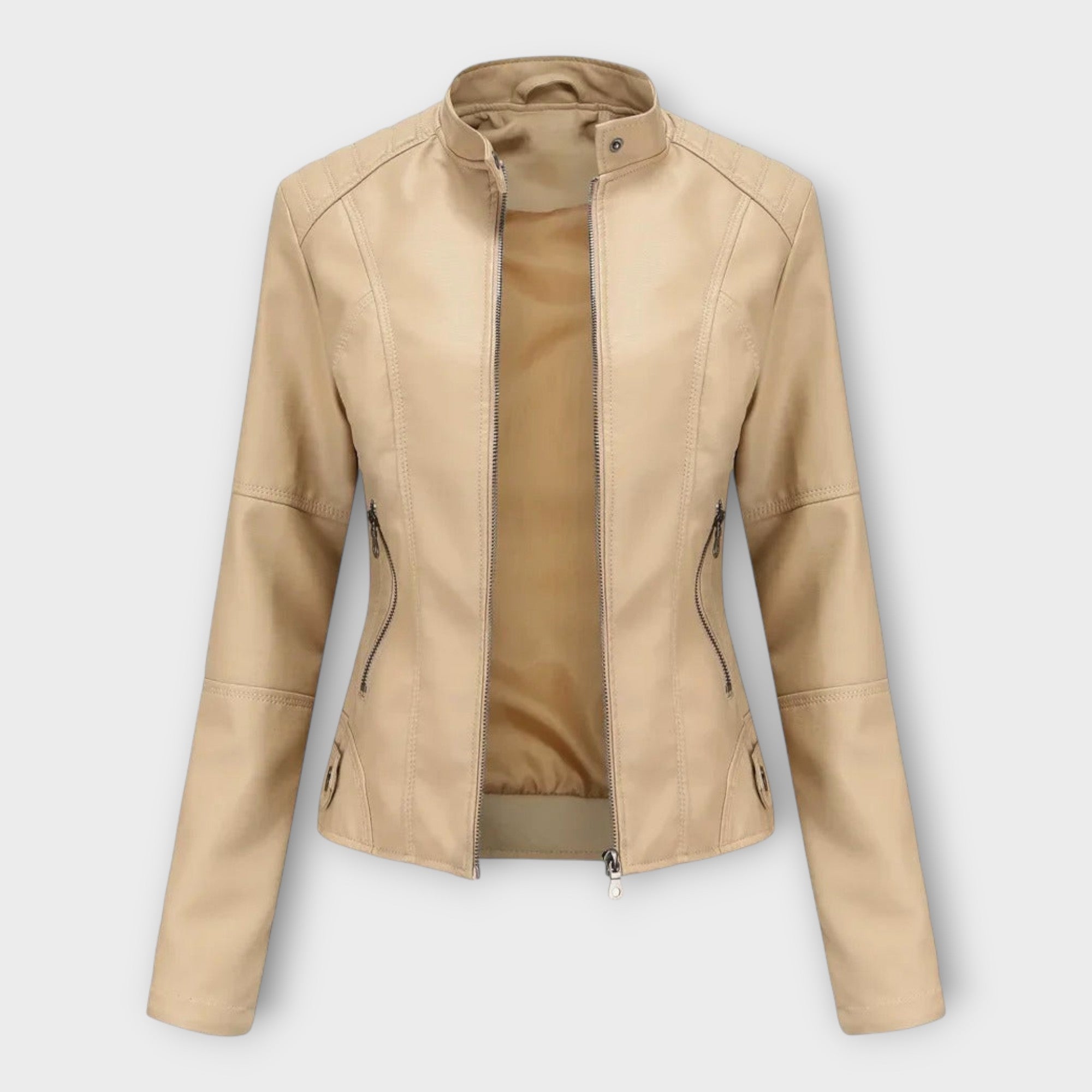 Elegant Leather Jacket with Modern Line and Timeless Style