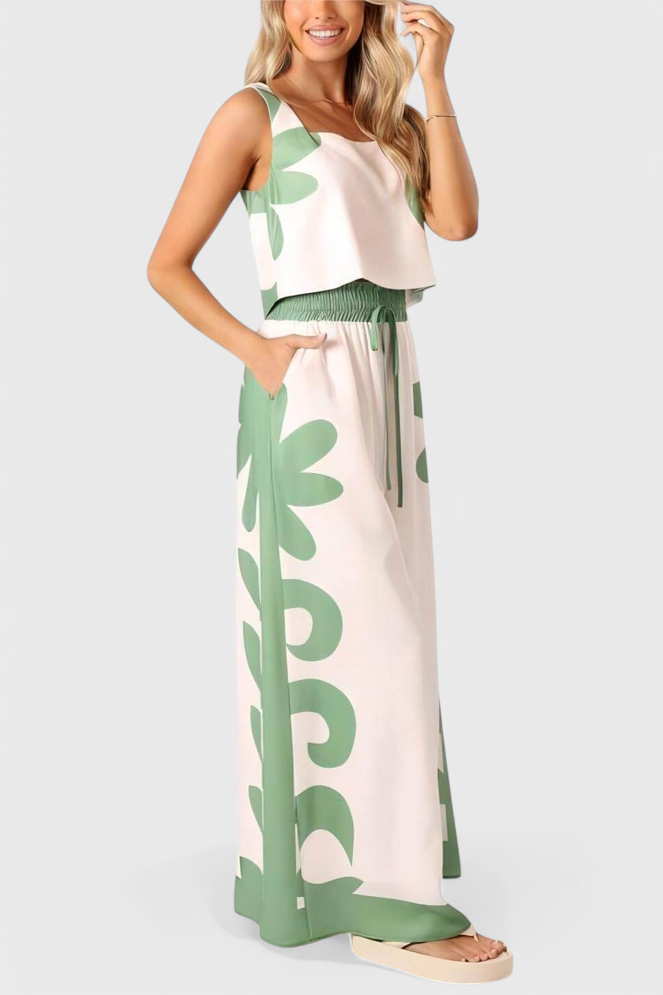 Serafina Boho Floral Sleeveless Set